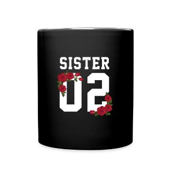 Sister 02 Roses Tattoo Best friends besties bff - Full Colour Mug - black - Front
