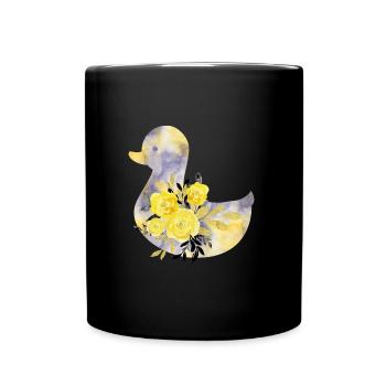 Floral ducky - Full Colour Mug - black - Front
