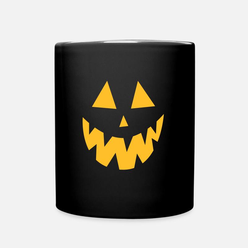Crazy pumpkin face - Full Colour Mug - black