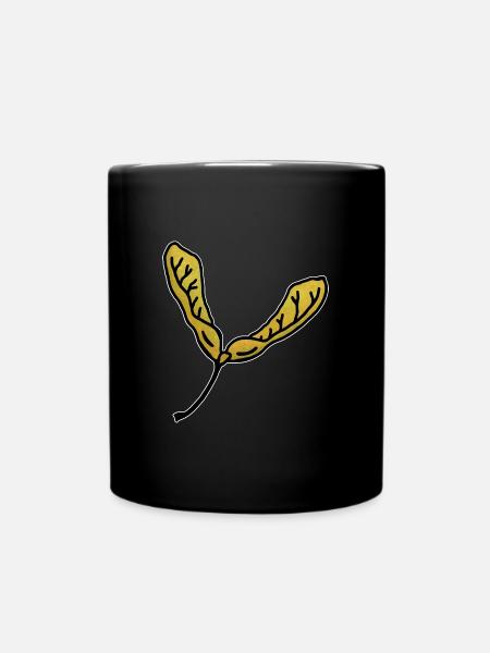 Maple leaf propeller fruit maple tree wings - Full Colour Mug - black