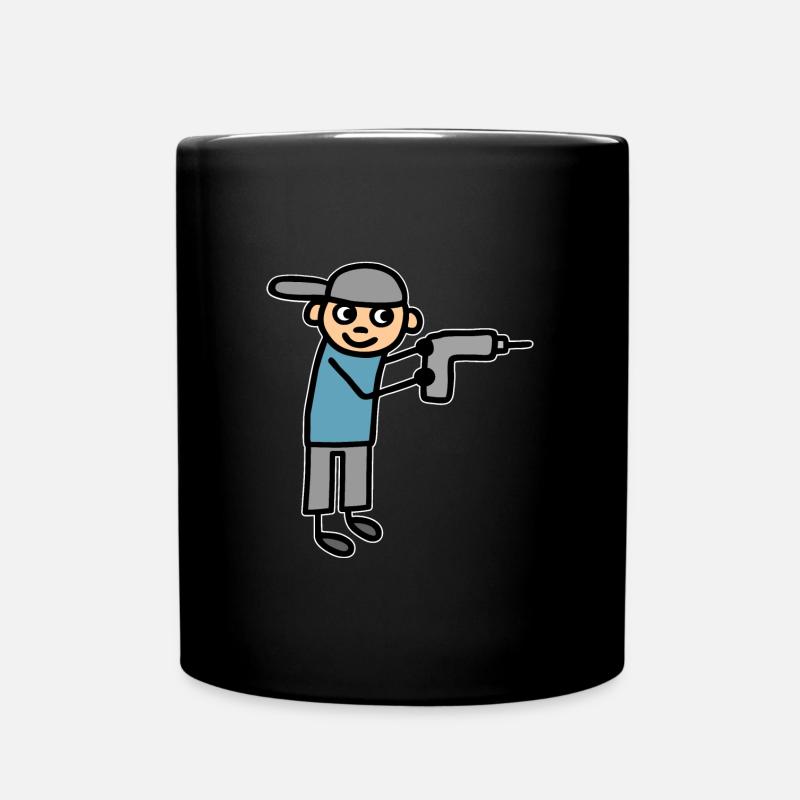 Handwerker Handwerk Heimwerker Bastler Bohren - Tasse einfarbig - Schwarz