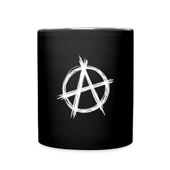 Anarchie blanche icône - Mug uni - noir - Devant