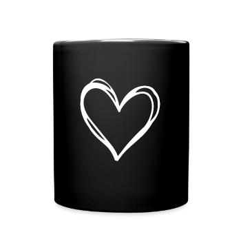 Herz heart symbol love icon - Tasse einfarbig - Schwarz - Vorne