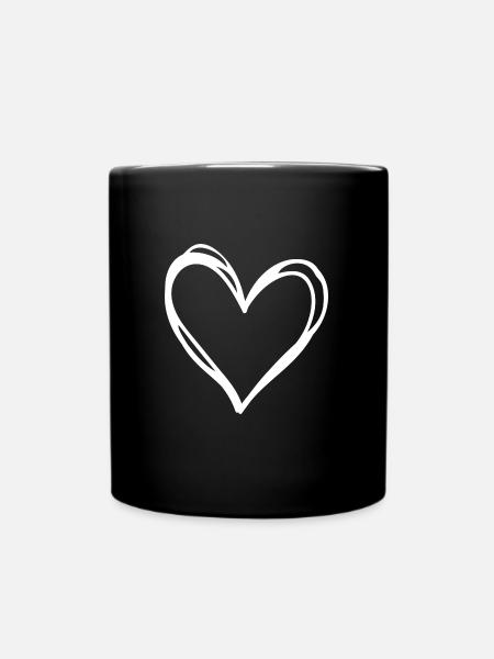 Icône d'amour symbole coeur Herz - Mug uni - noir