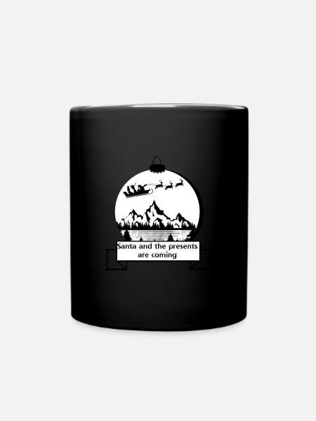 Père Noël avec boule de Noël - Mug uni - noir