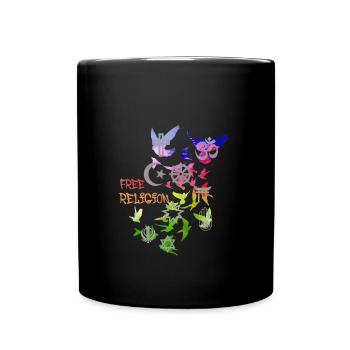 free religion,religion,deaf,colorful,graffiti - Full Colour Mug - black - Front