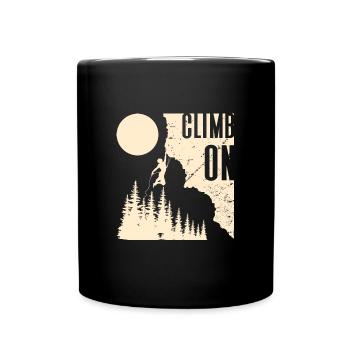 Climbing Mountaineering Climbers Mountain Mountains Hiking - Full Colour Mug - black - Front