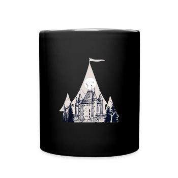 Castle Castle Bergfried Design Middle Ages - Full Colour Mug - black - Front