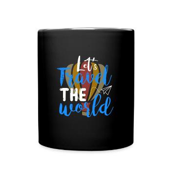 Voyage dans le monde vacances voyage montgolfière - Mug uni - noir - Devant