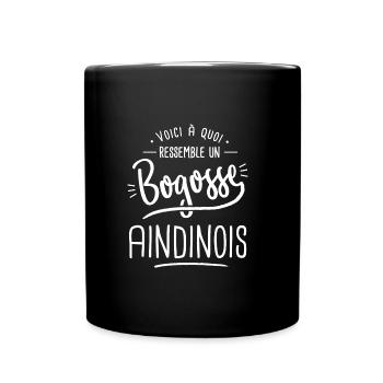 Ain bogosse Aindinois Cadeau humour ain - Mug uni - noir - Devant
