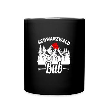 Bollenhut Schwarzwaldbub Schwarzwald - Tasse einfarbig - Schwarz - Vorne