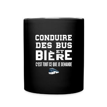 Conduire des bus et bière t-shirt homme humour - Mug uni - noir - Devant