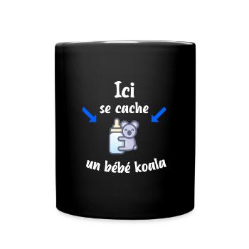 Ici se cache un bébé koala t-shirt femme enceinte - Mug uni - noir - Devant
