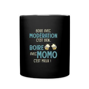 maurice modération boire avec momo c'est mieux - Mug uni - noir - Devant