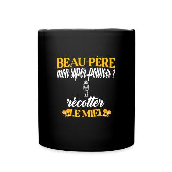 Beau-père t-shirt apiculteur abeille miel métier - Mug uni - noir - Devant