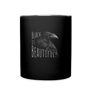 Le noir est magnifique corbeau noir corbeau gothique - Mug uni - noir - Devant