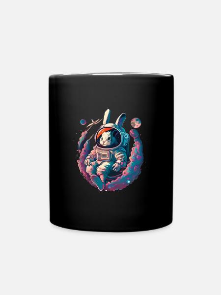 Kaninchen Astronaut Space Astronaut Osterhase - Tasse einfarbig - Schwarz