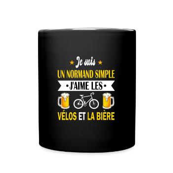 Maillot normand cyclistes vélos et la bière humour - Mug uni - noir - Devant