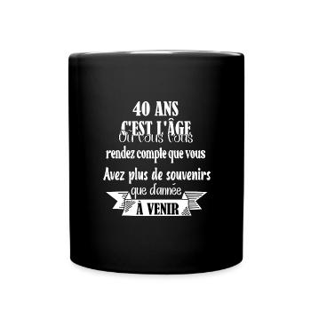 40 ans maillot anniversaire cadeau homme femme - Mug uni - noir - Devant
