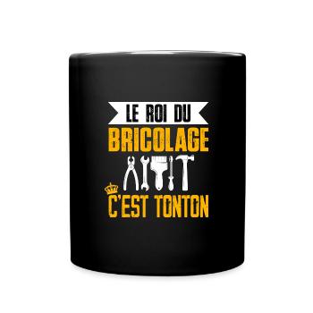 le roi du bricolage t-shirt tonton bricoleur - Mug uni - noir - Devant