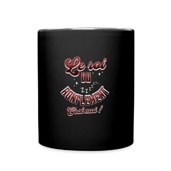 Le roi du ronflement c'est moi t-shirt ronfleur - Mug uni - noir - Devant