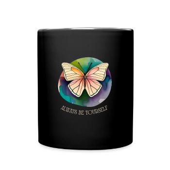 Butterflies pattern - Mug uni - noir - Devant