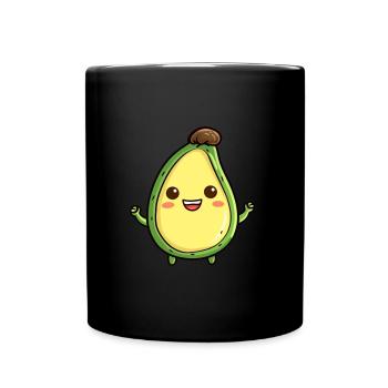 Happycado - Süße Avocade - Tasse einfarbig - Schwarz - Vorne