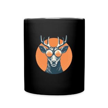 Lunettes de soleil Cerf Cerf Rouge - Mug uni - noir - Devant