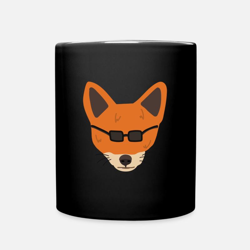 cooler Fuchs mit Sonnenbrille - Tasse einfarbig - Schwarz