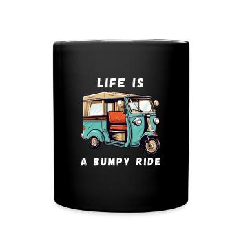 Life is a bumpy ride, lustiges Tuk Tuk Thailand - Tasse einfarbig - Schwarz - Vorne