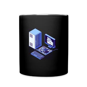 Tech-Geometrie - Tasse einfarbig - Schwarz - Vorne