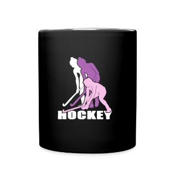 Feldhockey Hockeyspielerin Hockeygirl - Tasse einfarbig - Schwarz - Vorne