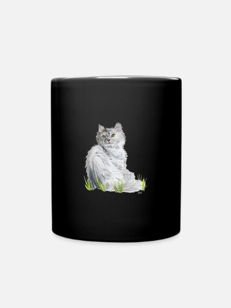 Plüschkatze - Tasse einfarbig - Schwarz
