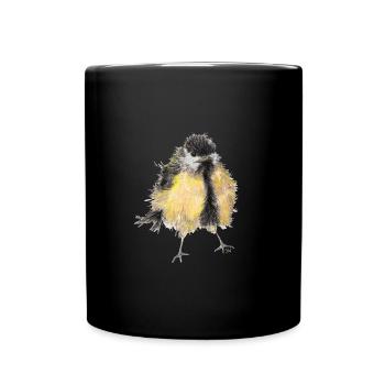 Kohlmeise - Tasse einfarbig - Schwarz - Vorne