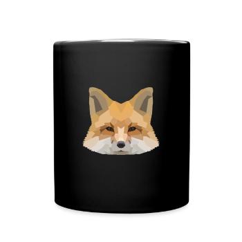 Fuchs Kopf - Tasse einfarbig - Schwarz - Vorne