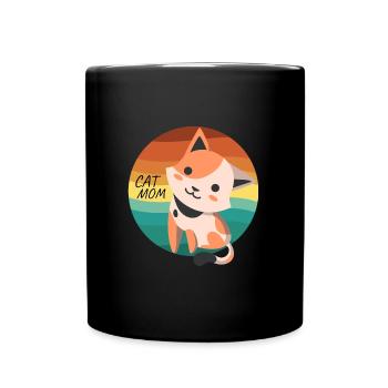 Katzen Liebe Witzig Samtpfote: Geschenk Cat Mom - Tasse einfarbig - Schwarz - Vorne