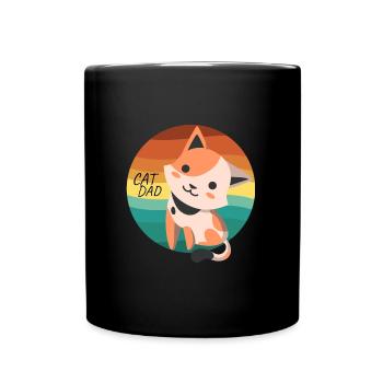 Katzen Liebe Witzig Samtpfote: Geschenk Cat Dad - Tasse einfarbig - Schwarz - Vorne