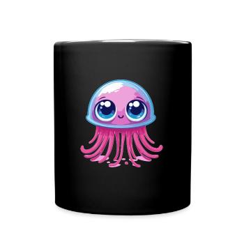 Qualle - Tasse einfarbig - Schwarz - Vorne