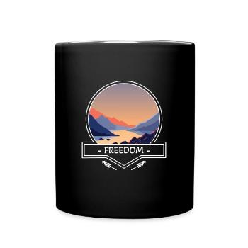 Freedom - Mountains and Water - Tasse einfarbig - Schwarz - Vorne