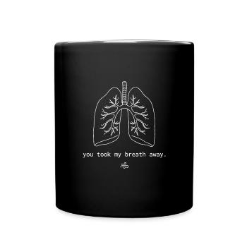 You took my breath away – Line Art weiß - Tasse einfarbig - Schwarz - Vorne