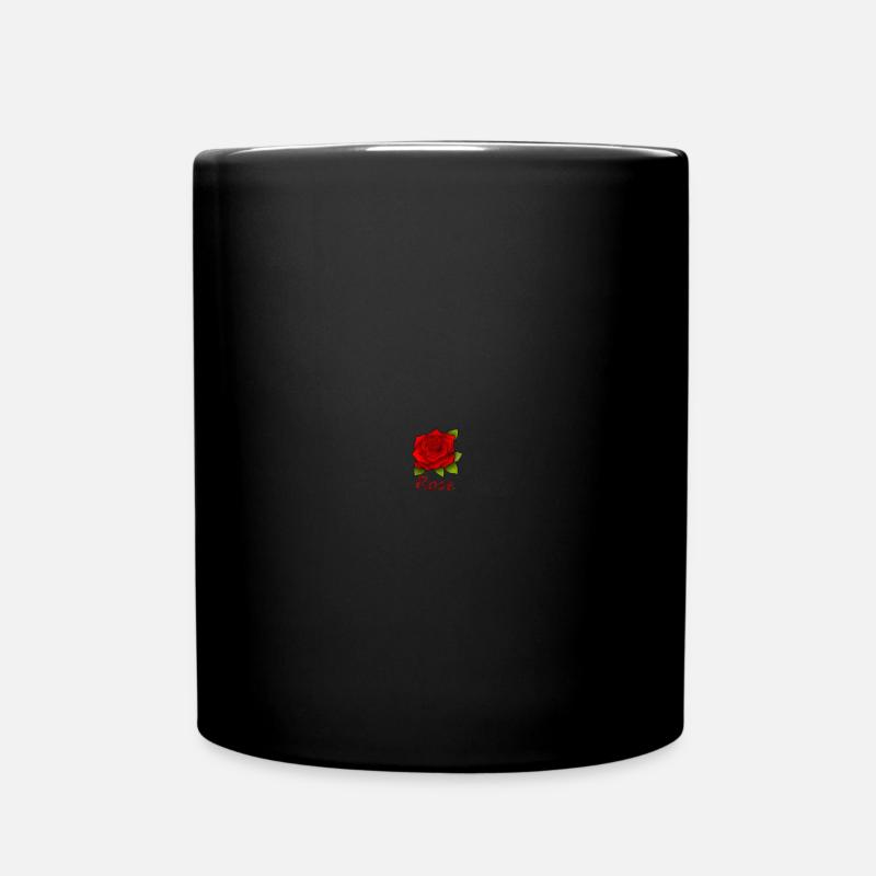rote rose - Tasse einfarbig - Schwarz