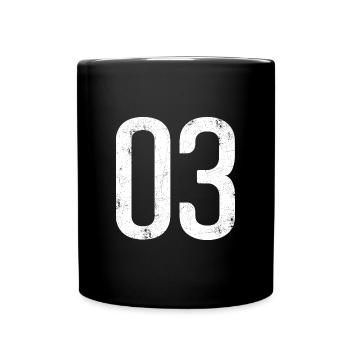 03 Numéros de MAILLOT Numéro 3 3 Cadeaux T-shirts - Mug uni - noir - Devant