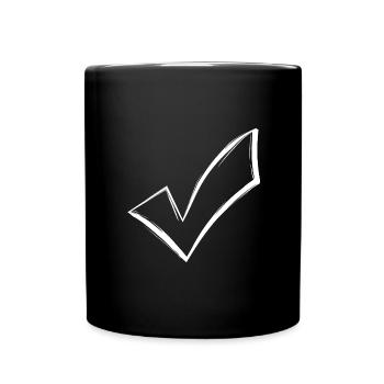 Tick Chop OK Seen White Vector - Full Colour Mug - black - Front