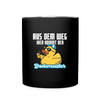 Lustiger Bademeister - Tasse einfarbig - Schwarz - Vorne