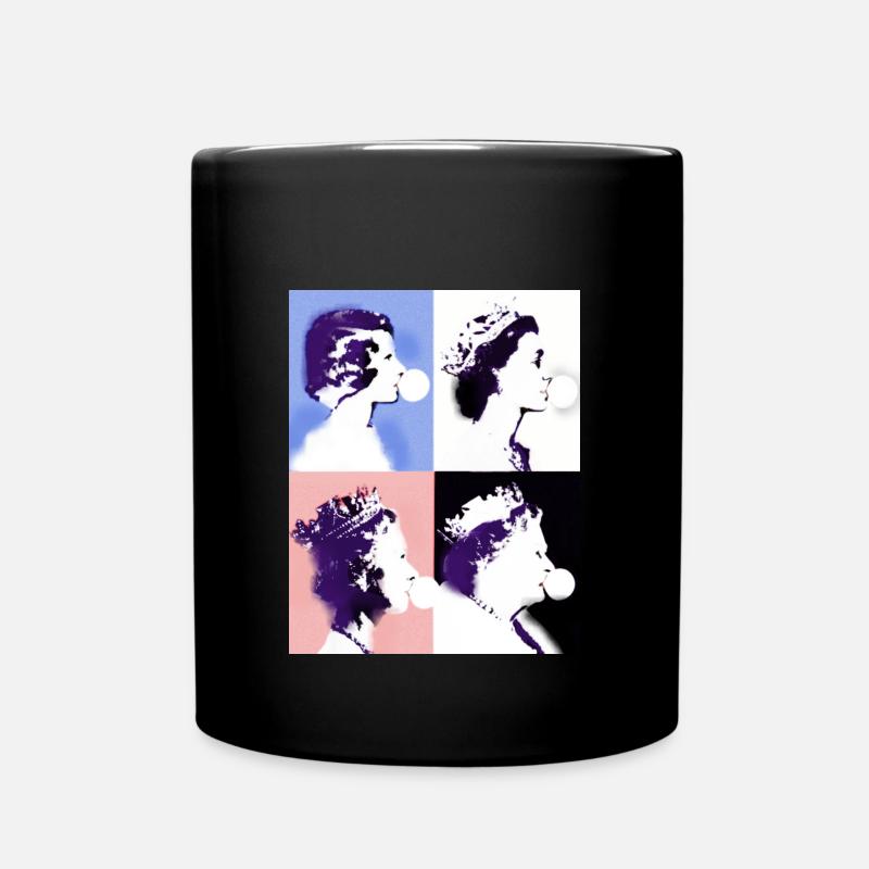 Reine II -Elizabeth Angleterre Reine,Chewing Gum,pop-art - Mug uni - noir