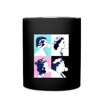 Reine II -Elizabeth Angleterre Reine,Chewing Gum,pop-art - Mug uni - noir - Devant