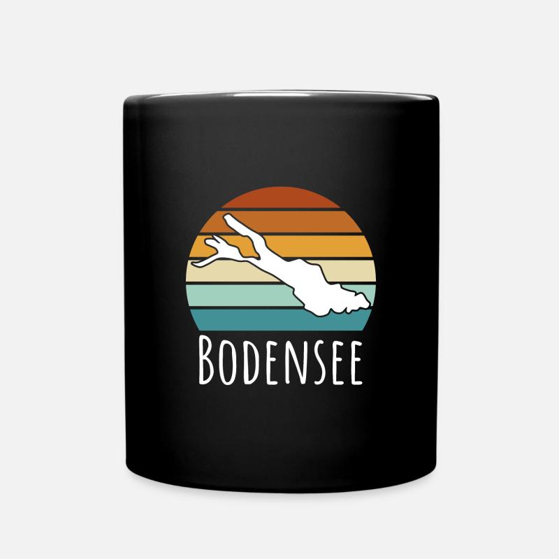 Retro Bodensee Konstanz - Tasse einfarbig - Schwarz
