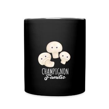 pilzfamilie,pilze,champignon,pilze - Tasse einfarbig - Schwarz - Vorne