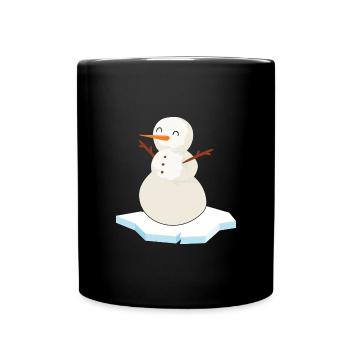 Bain de glace « Bonhomme de neige au trou de glace » Baignade hivernale - Mug uni - noir - Devant