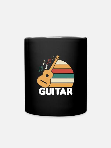 Gitarre spielen lernen - Tasse einfarbig - Schwarz
